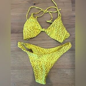 Skatie Swimwear - Yellow Leopard Print